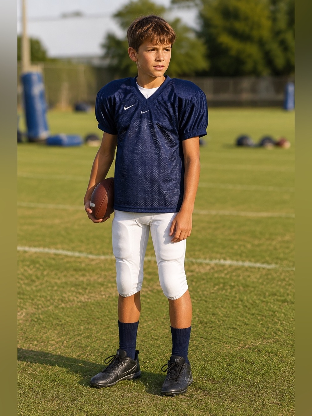 Nike Team Youth Medium Navy Mesh Football Practice Jersey
